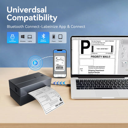 Thermal Label Printer Portable No Ink Required 203DPI 4x6