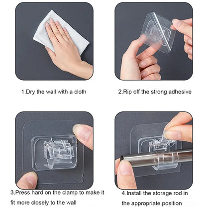 Self Adhesive Hooks Curtain Rod Clip Hook