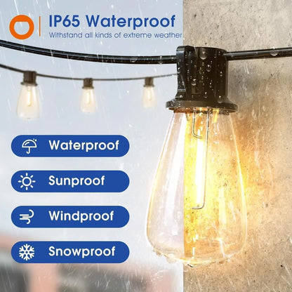 150FT LED Outdoor String Lights Waterproof Patio Lights