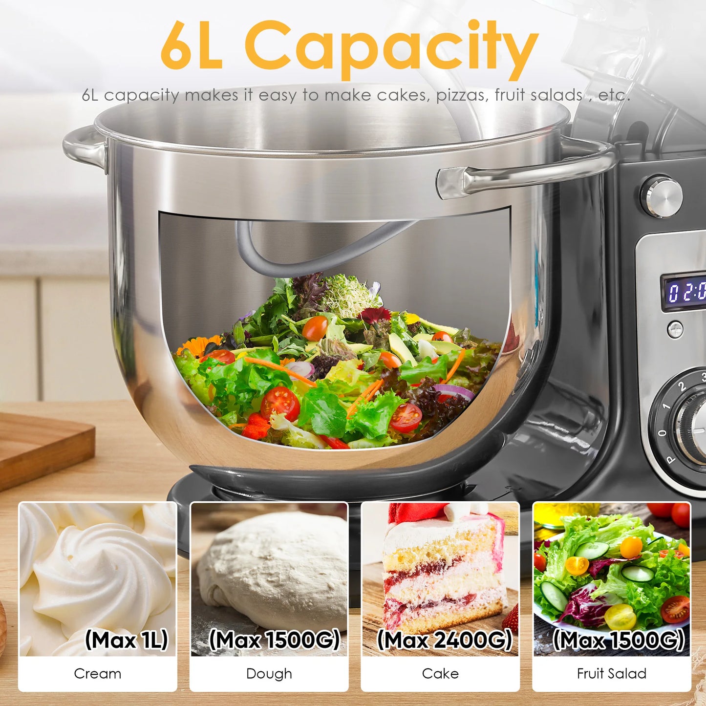 Kitchen Food Stand Mixer, Blender, Whip Dough Kneader,
