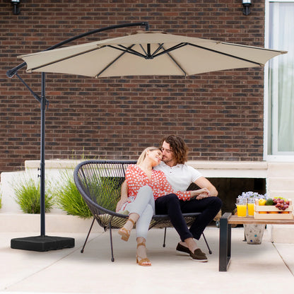 JHK 10FT Outdoor Patio Umbrella Hanging Cantilever with Easy Tilt Adjustment