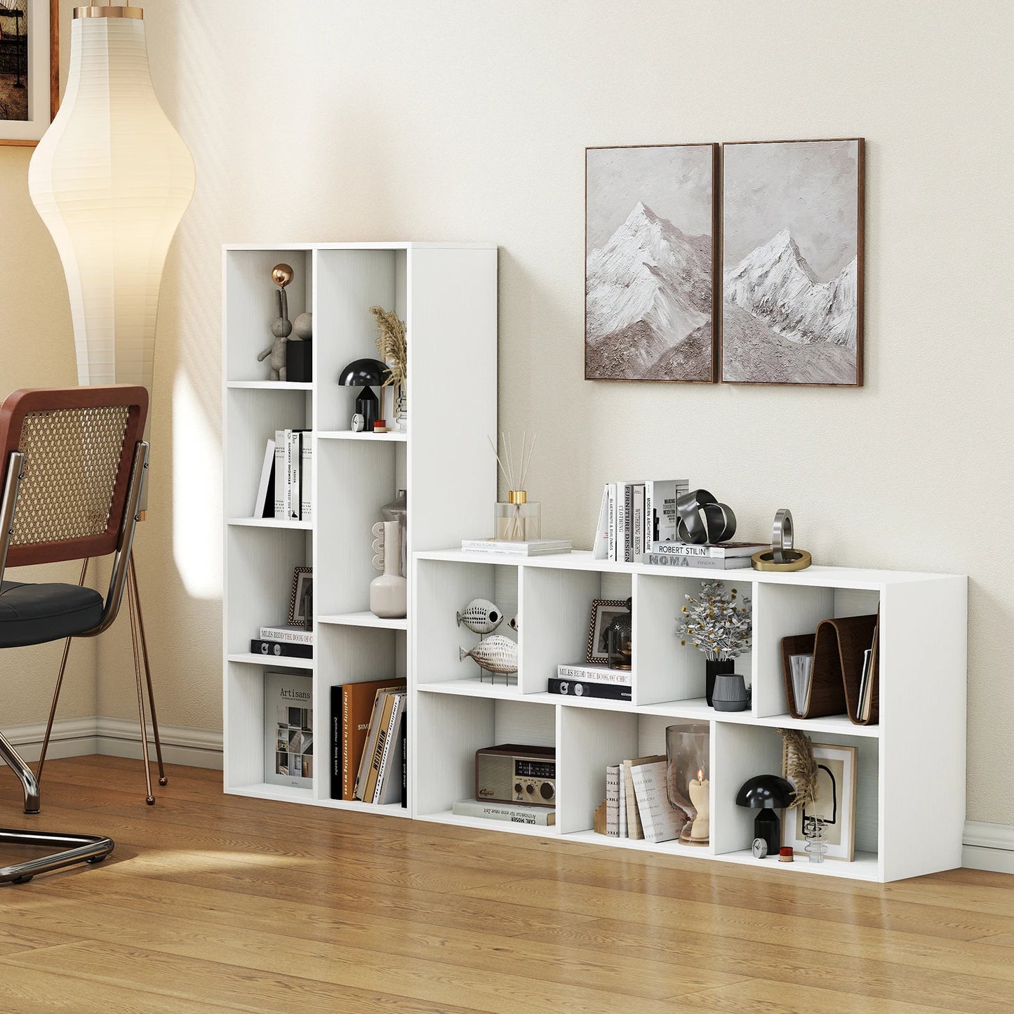 7-Cube Bookcase, Vertical or Horizontal Freestanding Bookshelf.