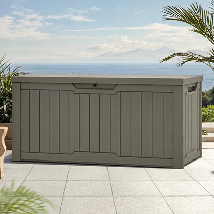 120-Gallon Deck Box, Waterproof Outdoor Storage Chest