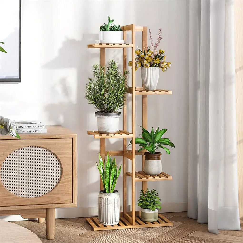 Tall Bamboo Plant Stand Flower Display Rack