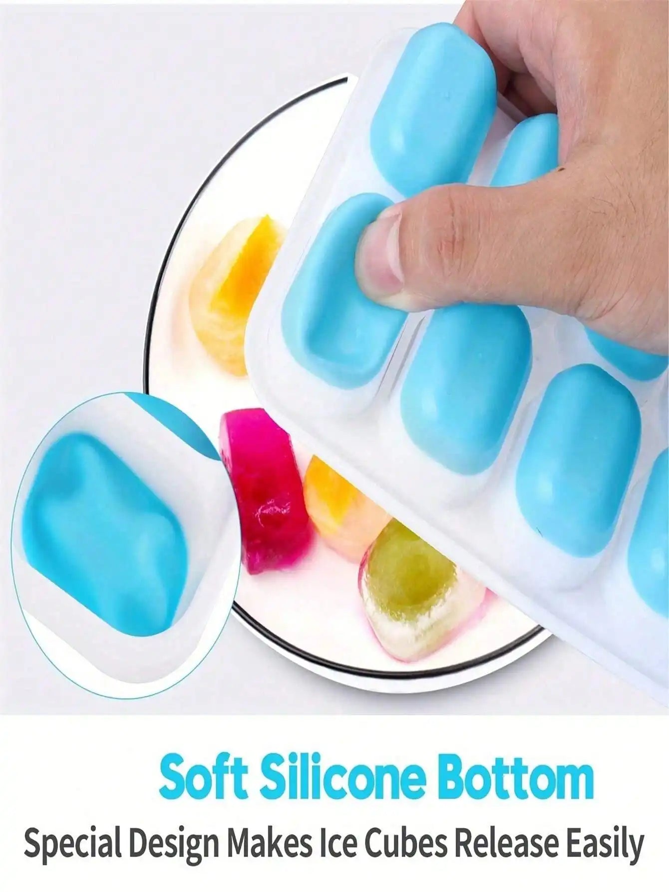 1/2/4pcs Silicone Ice Cube Trays, Easy Release & Flexible