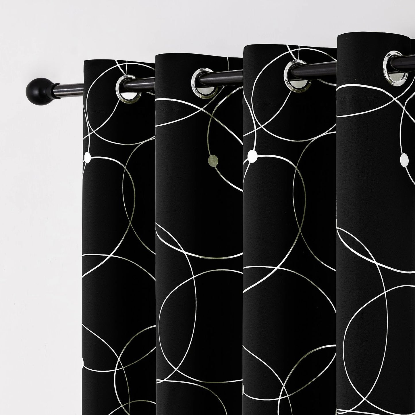 4PCS Blackout Curtains Grommet Thermal Insulated