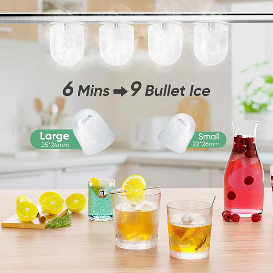 Portable Ice Maker, 26lbs/24H, Self-Cleaning