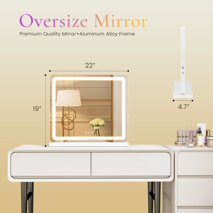 LED Vanity Mirror with Lights Dimmable 3 Color Modes