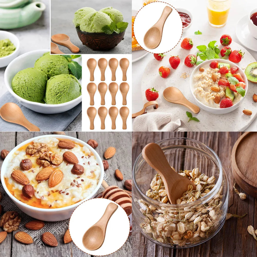 4Pcs Mini Wooden Spoons Set