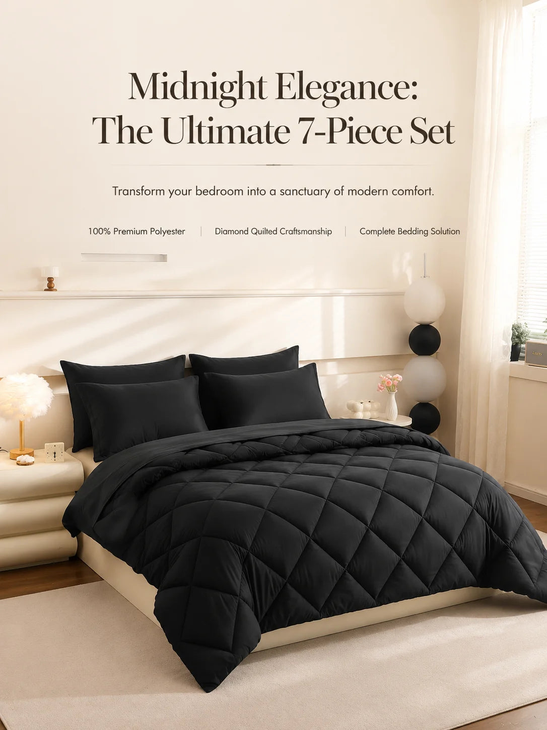 5pcs/7pcs Twin Full Queen King Bedding Sets, Comforter