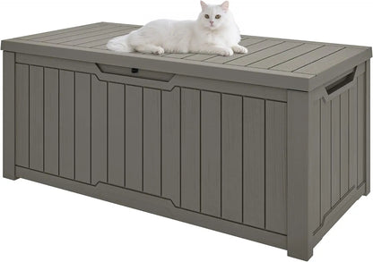120-Gallon Deck Box, Waterproof Outdoor Storage Chest