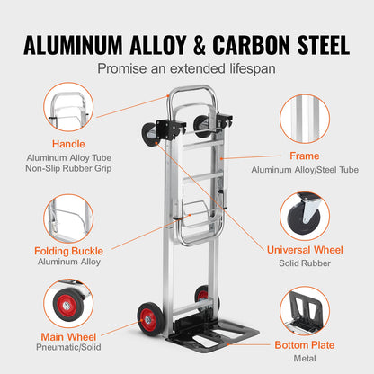 400lbs Folding Hand Truck Lightweight Dolly with Wheels