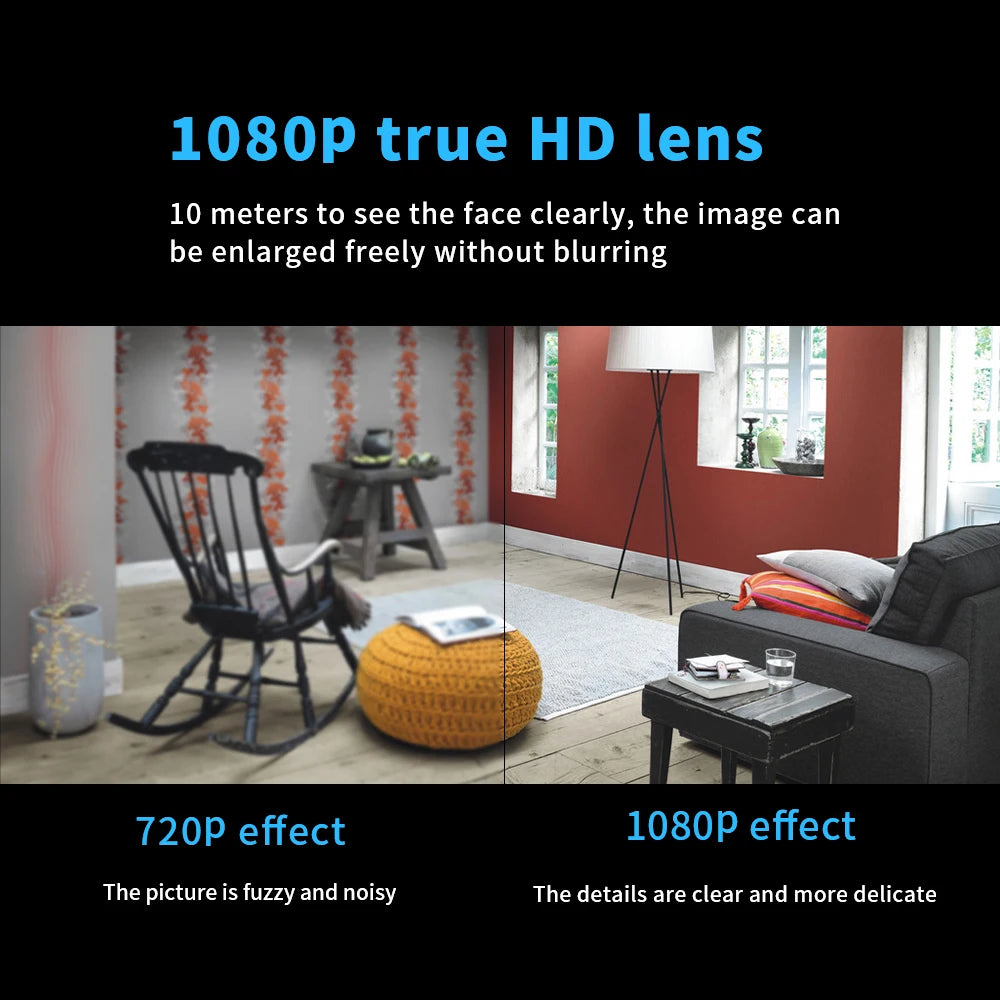 1080P WiFi Camera, Night Vision, Recording, Remote Monitoring