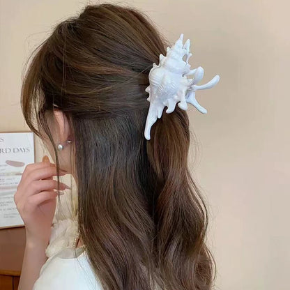 1pc seaside vacation style acrylic sea shell hair clip
