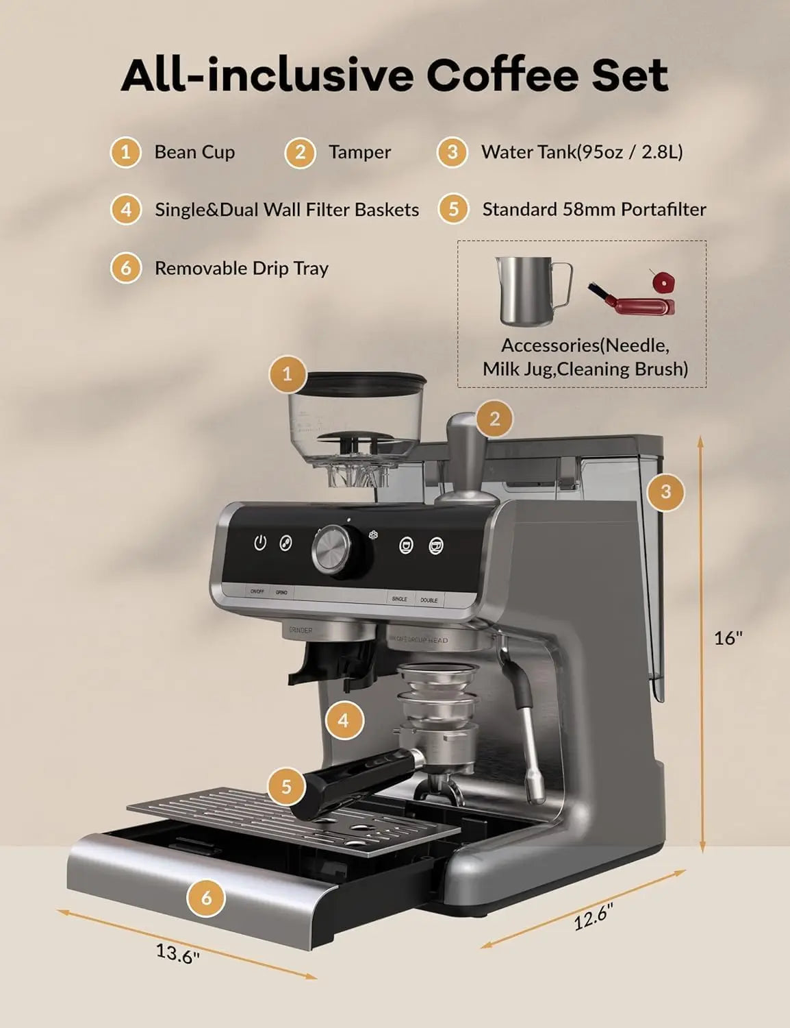 Espresso Coffee Machine Semi Automatic Espresso Maker Cappuccino