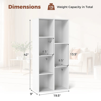 7-Cube Bookcase, Vertical or Horizontal Freestanding Bookshelf.