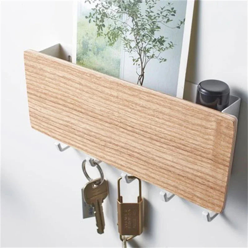 Wall Hanging Bamboo Key Hanger Holder, Organizer Rectangle