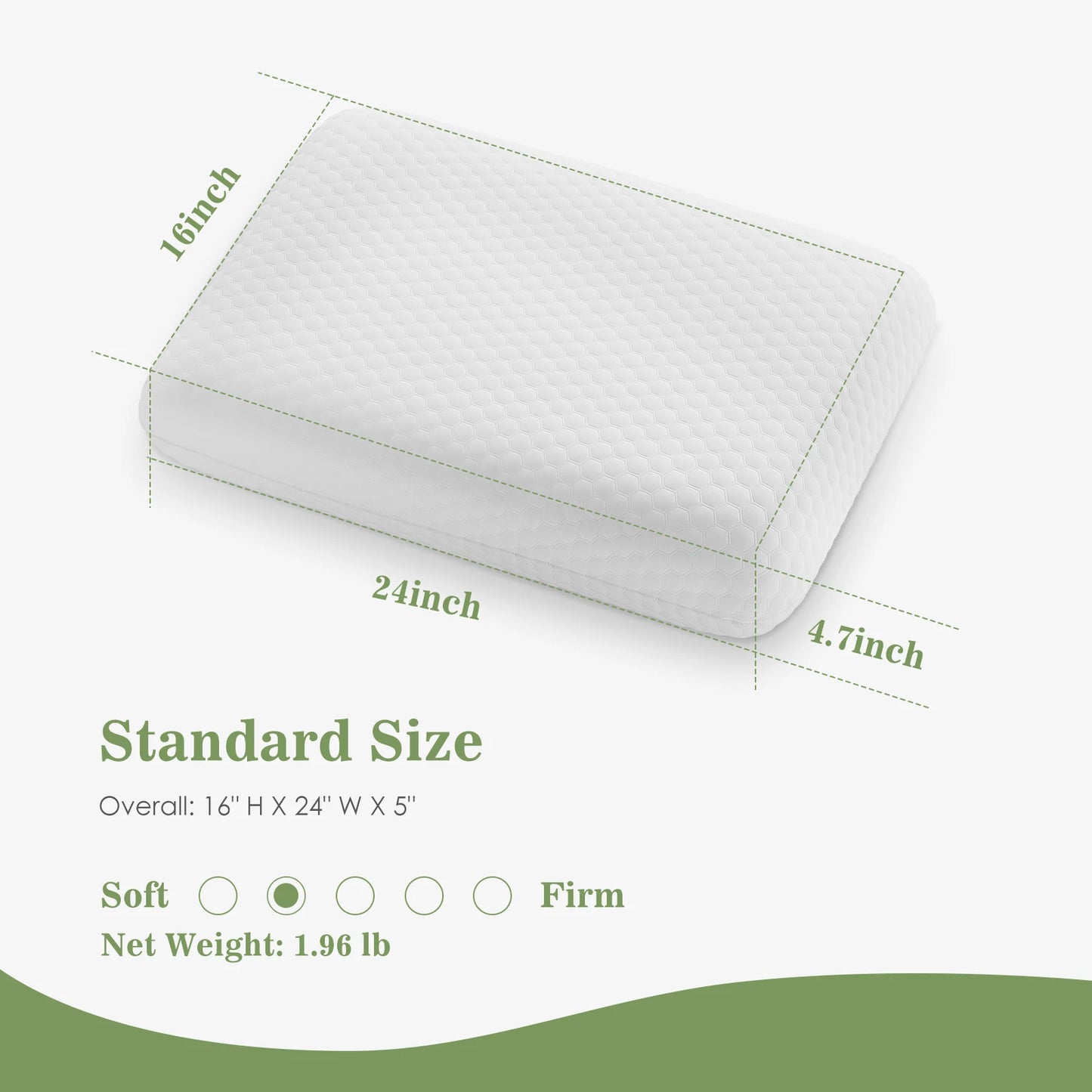 1-piece Memory Foam Pillows, Neck Pillow Ventilated Cooling