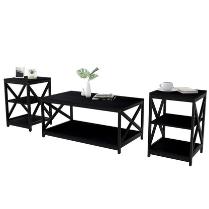 Living Room Coffee Table Set of 3, X-Design