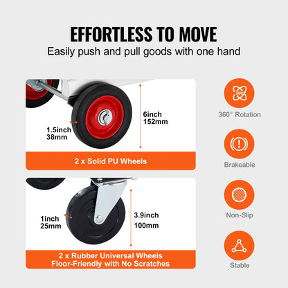 400lbs Folding Hand Truck Lightweight Dolly with Wheels