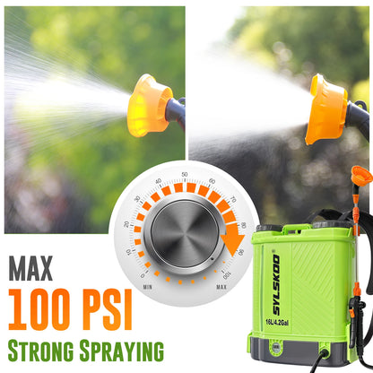 4.2 Gallon Weed Yard Sprayer,100 PSI Garden Sprayer