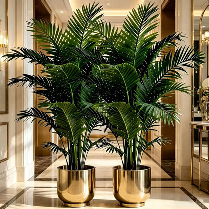 21 Inch Artificial Palm Tree, 2 Pack Fake Areca Palm Plant,