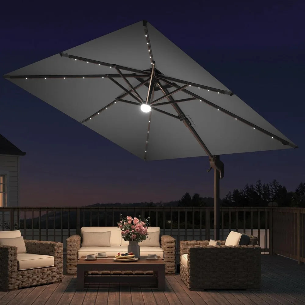 9x9 FT Outdoor Cantilever Patio Umbrella with Base Included