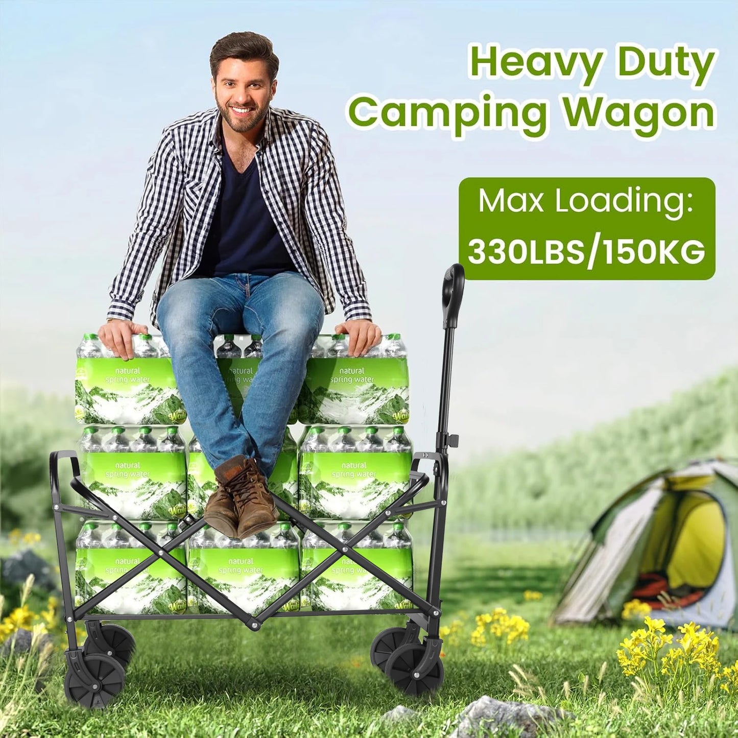 Heavy Duty Wagon Carts Foldable, Portable Wagons