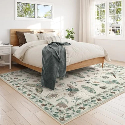 Insect Print Washable Rugs for Living Room, Soft 6x9