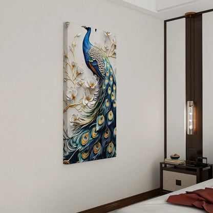 1.5 inch solid wood frame modern abstract peacock canvas