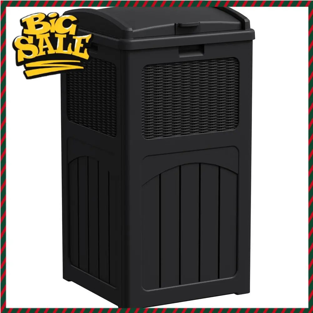 Large 33 Gallon Waterproof Outdoor Trash Bin