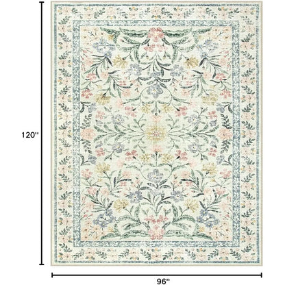 Boho Rugs  Large 8 x 10 Area Rugs Floral Throw Carpet