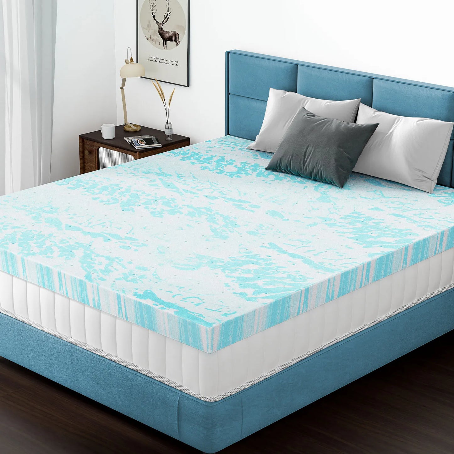 Full Size Memory Foam Breathable Cooling Mattress Topper