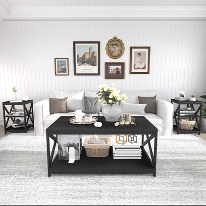 Living Room Coffee Table Set of 3, X-Design
