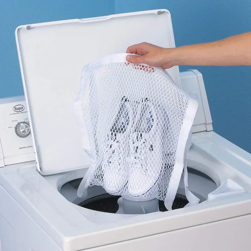 2 White Shoe or Clothes Laundry Bags