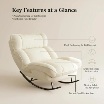 Sofa Rocking Chair Metal Frame with Adjustable Backrest