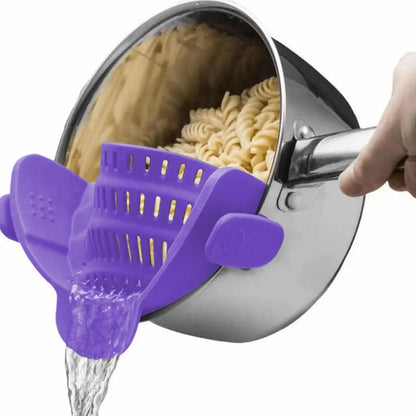 1PC Kitchen Utensil for Pots Pans & Bowls, Adjustable Clip-On Pot Strainer