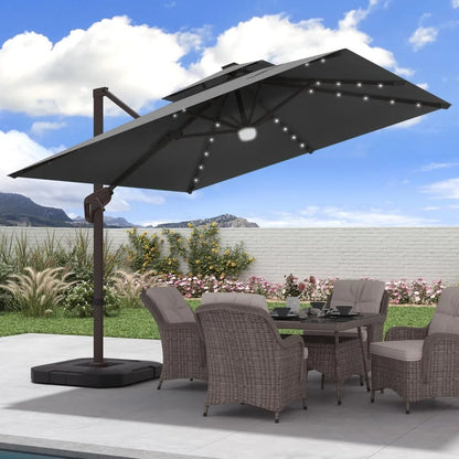 9x9 FT Outdoor Cantilever Patio Umbrella with Base Included