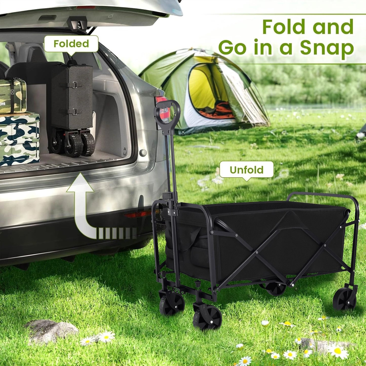 Heavy Duty Wagon Carts Foldable, Portable Wagons