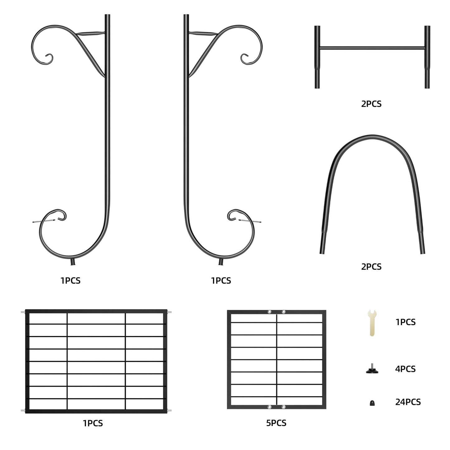 6 Tiers Metal Plant Stand Flower Anti-rust  Black
