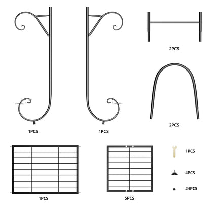 6 Tiers Metal Plant Stand Flower Anti-rust  Black