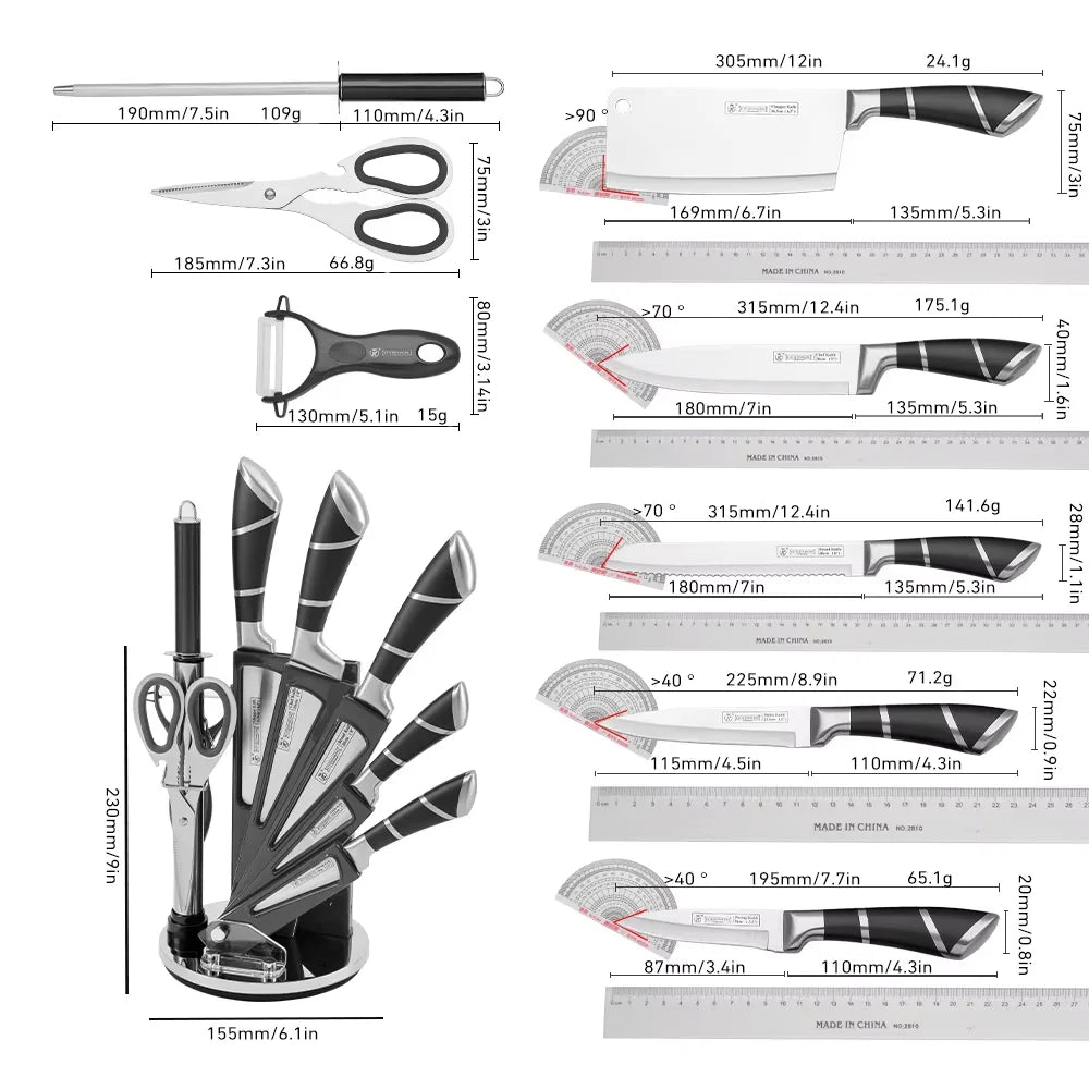 Stainless Steel Kitchen Knife Set Sharp Non-Stick Chef Knives