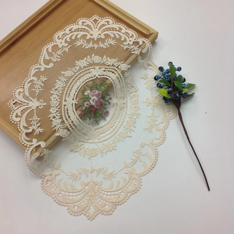 French Style Retro Oval Lace Placemats