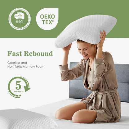 1-piece Memory Foam Pillows, Neck Pillow Ventilated Cooling