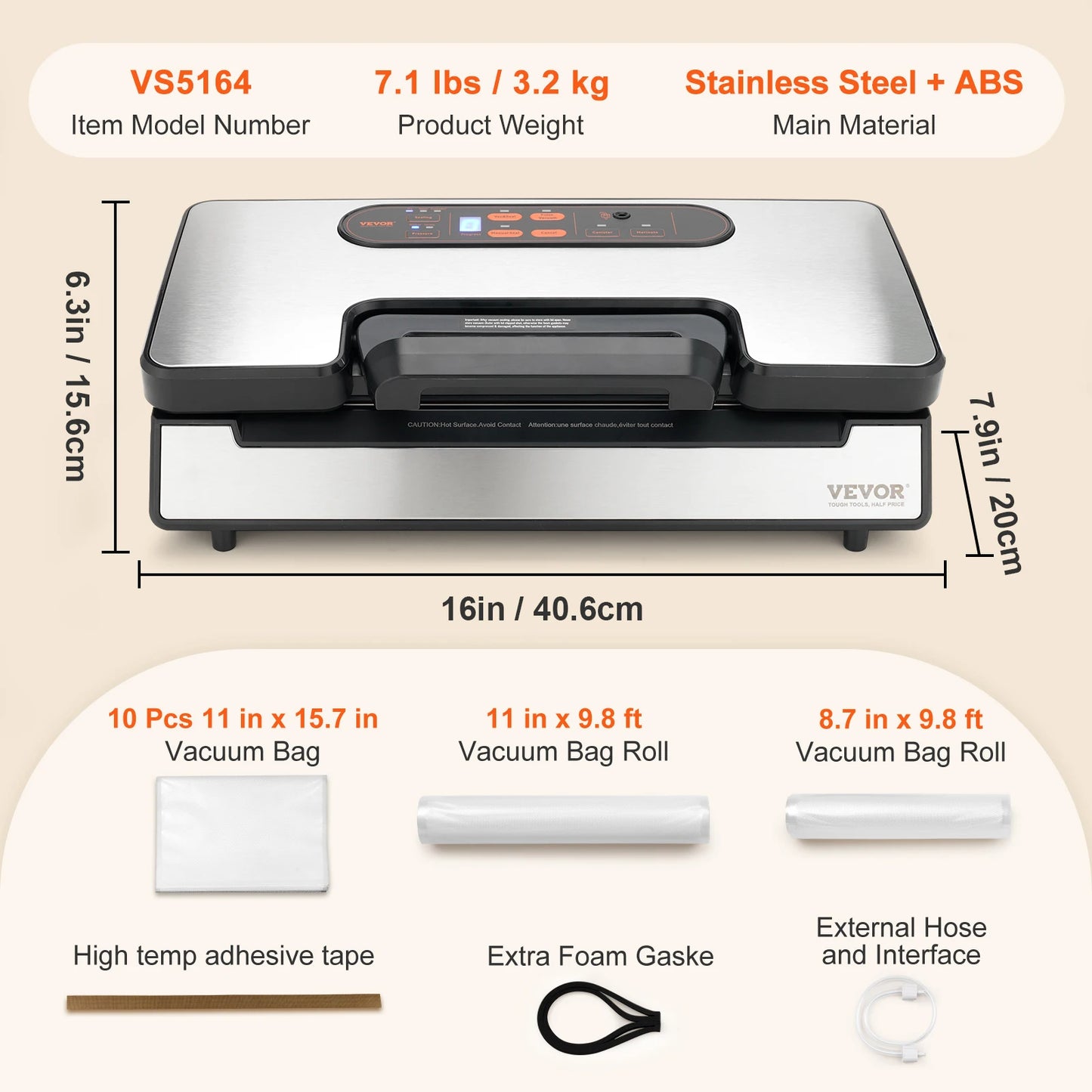 Commercial Vacuum Sealer Machine Multifunction Automatic Packaging