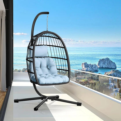 Double Egg Swing Chair with Stand - Outdoor Patio