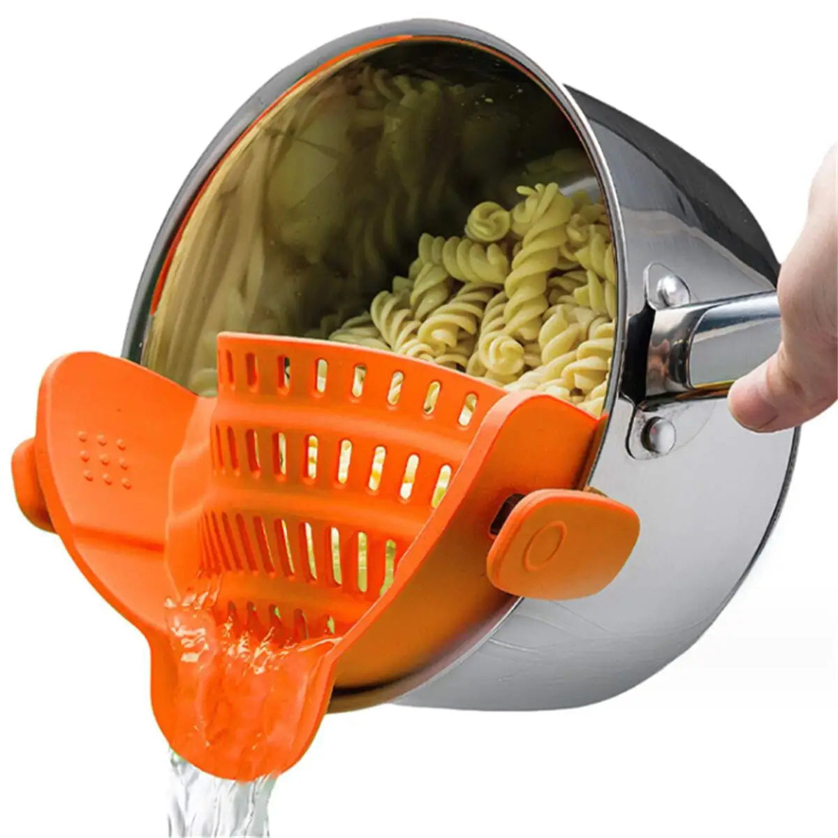1PC Kitchen Utensil for Pots Pans & Bowls, Adjustable Clip-On Pot Strainer
