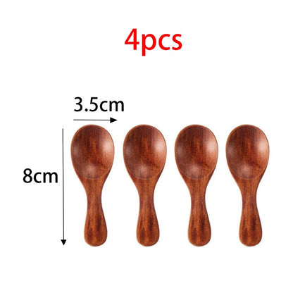 4Pcs Mini Wooden Spoons Set