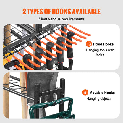 16 Slots Garden Tool Organizer Yard Tool Tower Rack