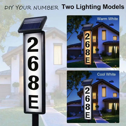Solar Light Powered House Number's  Pole Mount